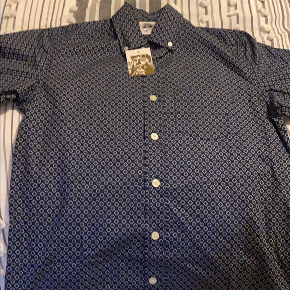 Kennington Men’s SS Blue Geometric Shirt